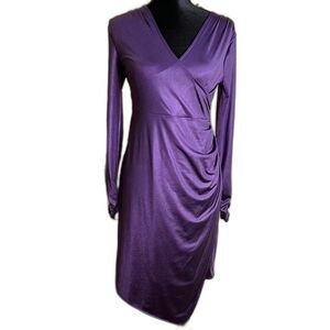 BAR III | Eggplant Faux Wrap Dress | Size - Small